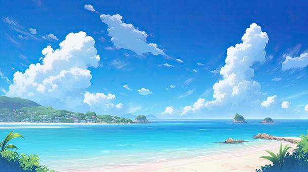 Beautiful blue sky and sea_2, , JPG