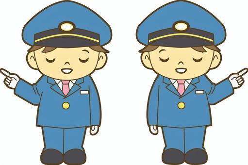 指を指す鉄道員 駅員,車掌,運転士,運転手,鉄道員,乗務員,鉄道,新幹線,路面電車,地下鉄のイラスト素材