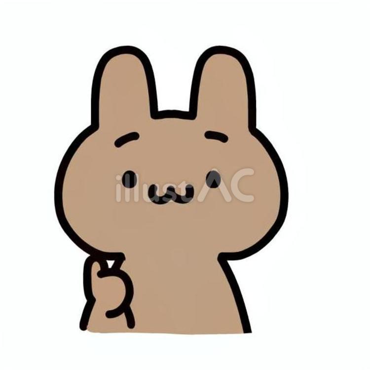 GOODのサインをするうさぎ うさぎ,前足,顔のイラスト素材