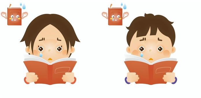 本を読む子ども6 本,図鑑,読書,図書館,本屋,学習,子ども,人物,男の子,女の子のイラスト素材