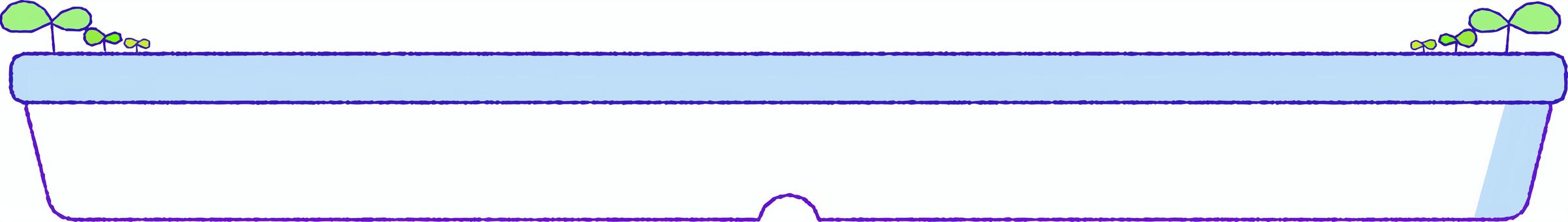 植木鉢みたいな可愛いテロップベース（青） テロップベース,テロップ,枠,フレーム,シンプル,横長,タイトル,ポップ,おしゃれ,かわいいのイラスト素材