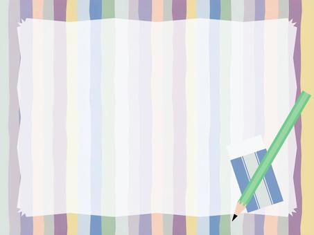 背景素材_鉛筆と消しゴム 背景素材_鉛筆と消しゴム 背景,鉛筆,消しゴム,タイトル,ストライプ,文房具,勉強,カラフル,シンプル,ベクターのイラスト素材