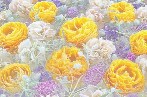 Yellow, white and purple flowers. Relief like porcelain plate, JPG Yellow, white and purple flowers. Relief like porcelain plate, flower, girly, bright, JPG