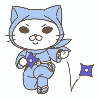 忍者猫 猫,ゆるキャラ,アイコン,かわいい,素材,忍者,手裏剣のイラスト素材