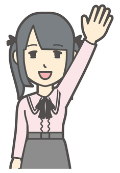 地雷系女子-556-バスト  地雷系女子-556-バスト 挙手,地雷系,女性,女の子,ツインテール,人物,かわいい,手,バストアップ,上半身のイラスト素材