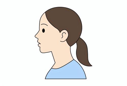 横顔で見る正常な歯並び女性 歯科,矯正,正常,横顔,女性,医療,健康,口元,歯並びのイラスト素材