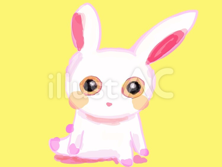 うさぎ（黄色） うさぎ,ウサギ,兎のイラスト素材