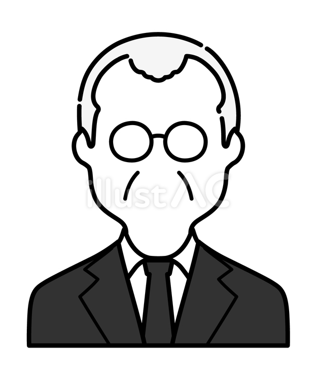 アイコン(スーツ姿のおじいちゃん6) 上司,重役,会社員のイラスト素材
