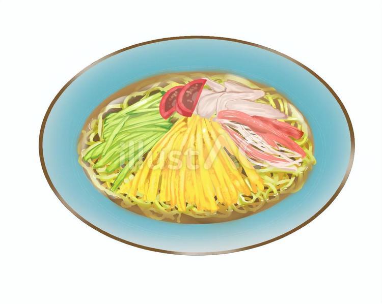 冷やし中華 食べ物,おいしそう,キレイのイラスト素材