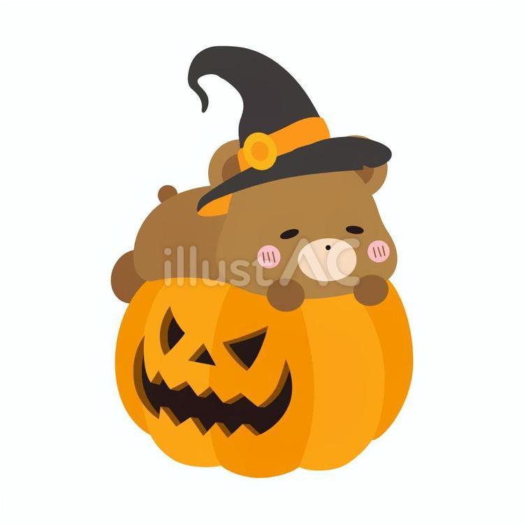 寝そべりクマさん【魔女の帽子】 シンプル,かわいい,動物のイラスト素材