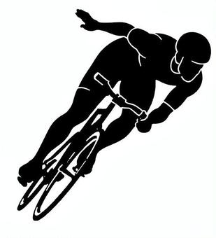 自転車に乗る人のシルエット 自転車,競輪,選手,サイクリング,こぐ,二輪,アウトドア,疾走,シルエット,ヘルメットのイラスト素材