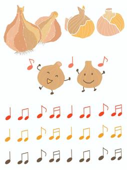 玉ねぎ 玉ねぎ,おんぷ,野菜,手描き,かわいい,イラストのイラスト素材