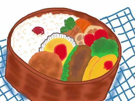 Illustration, bento, box lunch, egg, 