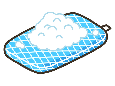 掃除_スポンジ08 スポンジ,ウレタンスポンジ,キッチンスポンジ,泡,洗剤,掃除用具,掃除道具,道具,用具,クリーナーのイラスト素材