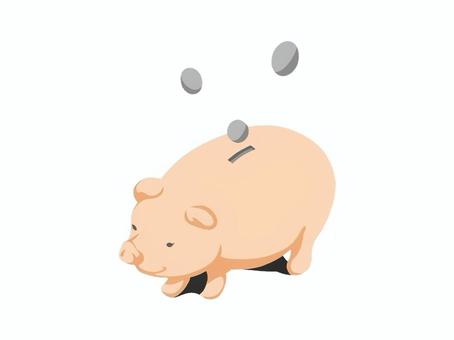 貯金をイメージする豚の貯金箱のアイコン 貯金,お金,マネー,生活,貯金箱,豚,ぶた,入れ物,貨幣,硬貨のイラスト素材