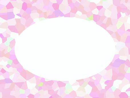 ピンクの幾何学模様の楕円フレーム119 フレーム,飾り枠,枠,囲み,楕円,楕円形,ピンク,カラフル,モザイク,背景のイラスト素材