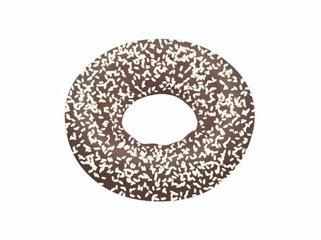 チョコレートドーナツ（ココナッツ） チョコレートドーナツ,洋菓子,スイーツ,ドーナツ,ケーキドーナツ,おやつ,お菓子,甘い,食べ物,チョコレートのイラスト素材