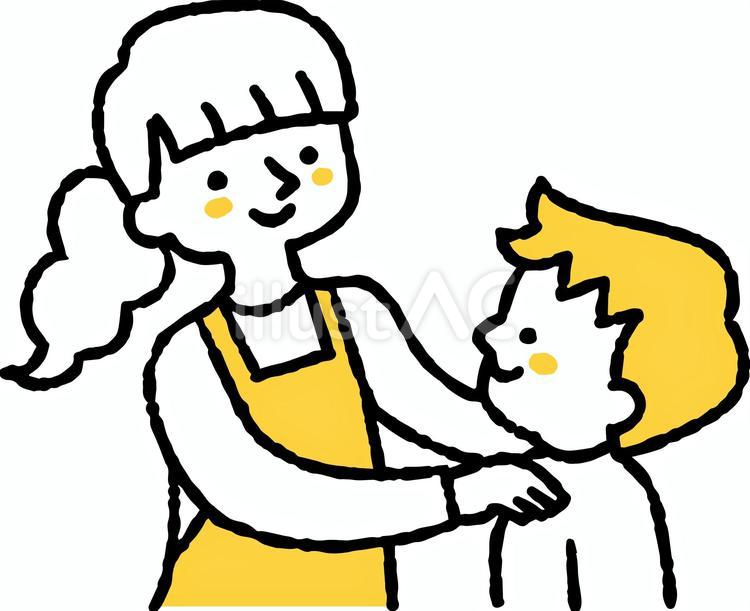 子供を誉めるお母さん 子供,お母さん,誉めるのイラスト素材