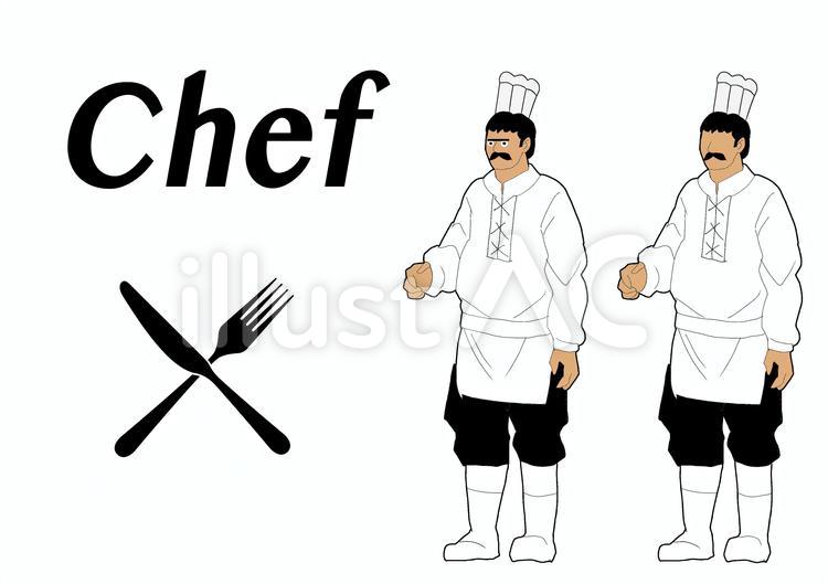 人物　シェフ 人物,人,シェフのイラスト素材