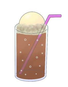 Illustration, coke float, cola, ice, JPG and PNG