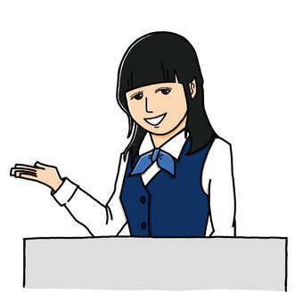 Woman at reception, receptionist, enterprise, office, JPG and PNG