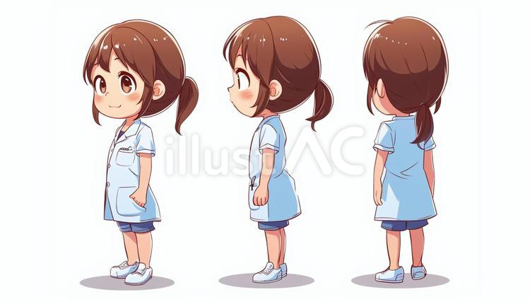 女性の医師のいろいろなポーズ　セット 女性,セット,ポーズのイラスト素材
