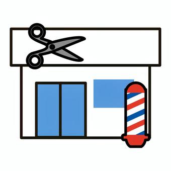 床屋 床屋,ハサミ,カット,男性,お店のイラスト素材