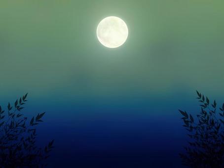 お月見の背景01 背景,壁紙,背景素材,動画背景,月,枠,カード,ポストカード,模様,装飾のイラスト素材