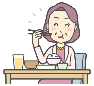  お金持ちマダム-160-バスト おいしい,食事,おばさん,中年,女性,富裕層,マダム,裕福,お金持ち,ミセスのイラスト素材