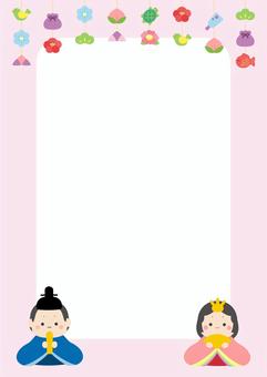 ひなまつりのお雛様と吊るし雛のフレーム2 ひなまつりのお雛様と吊るし雛のフレーム2 ひなまつり,お雛さま,つるし雛,飾り,花,桃,松,縁起物,ひな人形,桃の節句のイラスト素材