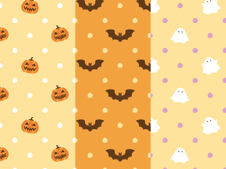 ハロウィン_ドットのパターン_3種セット