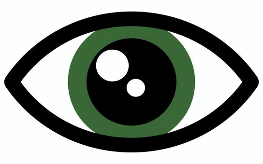 緑の目のイラスト 目,視線,アイコン,眼球,目玉,視力,見る,身体,見つめる,視野のイラスト素材