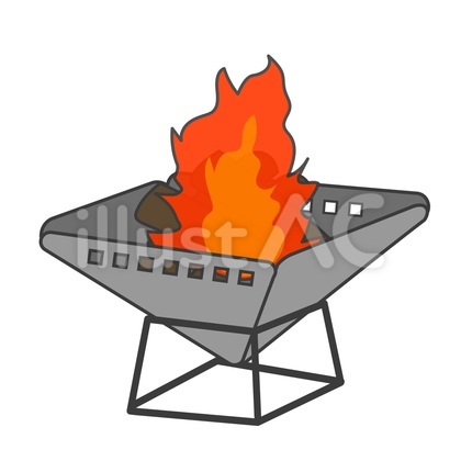 焚き火台のイラスト