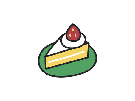 手描きのいちごのショートケーキのイラスト ショートケーキ,食べもの,デザート,ケーキ,いちご,誕生日,お祝い,おやつ,めでたい,手描きのイラスト素材