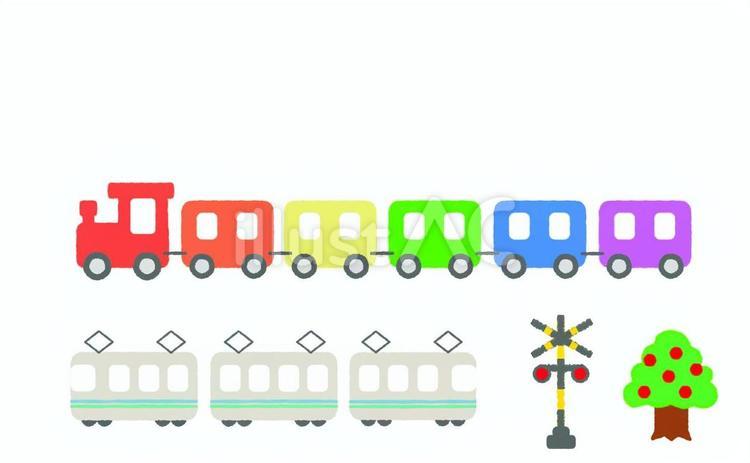 汽車と電車 汽車,電車,鉄道のイラスト素材