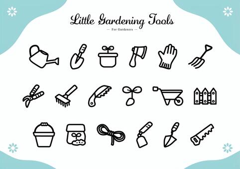 かわいいガーデニング道具のイラストセット ガーデニング,庭,道具,スコップ,鉢,斧,手斧,ショベル,手袋,種のイラスト素材