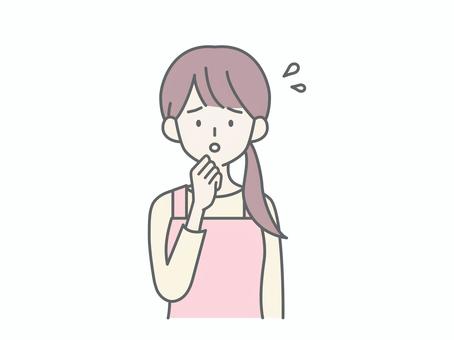 困る主婦 人物,女,エプロン,主婦,専業主婦,家政婦,ママ,お母さん,妻,奥さんのイラスト素材