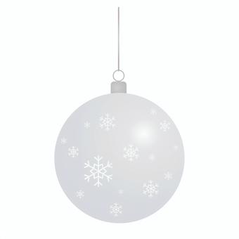 クリスマス飾り玉シルバー 飾り玉,オーナメント,クリスマス,玉,雪の結晶柄,飾り付け,シルバーのイラスト素材