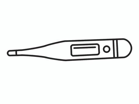 シンプルな線画スタイルの体温計イラスト 体温計,体温,医療,発熱,検温,病気,風邪,ヘルスケア,予防,治療のイラスト素材