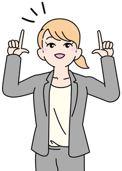 A girl in a suit leading upwards (coloring 1), , JPG, PNG and AI