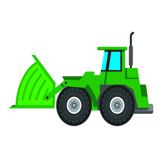 乗り物 110 ブルドーザー,建設車両,作業車,重機,工事,工事車両,緑の車両,車,車両,土木のイラスト素材