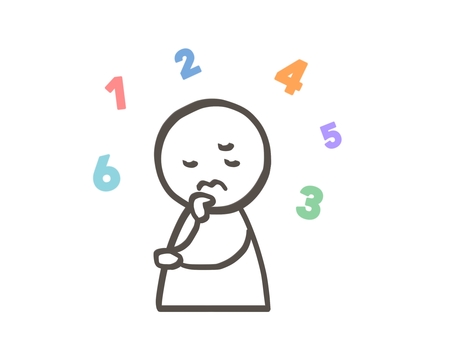 棒人間　暗算する人 棒人間,人,考える,思考,整理,悩む,数学,数字,計算,暗算のイラスト素材