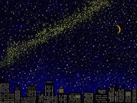 The Milky Way and Buildings, The Milky Way and Buildings, milky way, galaxy, starry sky,