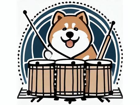 Dog playing percussion 26, , JPG and PNG