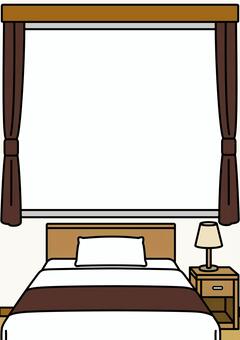 壁紙の茶色のベッドルームです。 壁紙,ベッド,シンプル,ベッドスロー,シングルベッド,神具,インテリア,枕,マットレス,ベッドカバーのイラスト素材