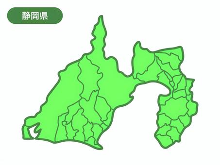静岡県の地図のイラスト（線つき） 地図,静岡県,東海,富士市,沼津市,御殿場市,富士宮市,裾野市,長泉町,小山町のイラスト素材