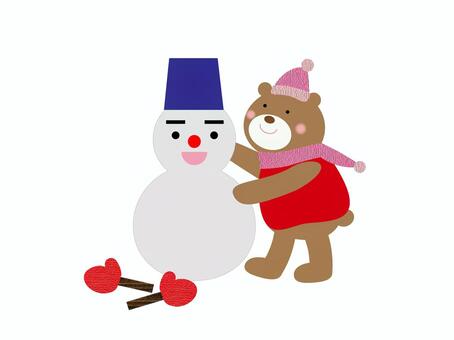 Winter illustration material, winter, material, bear, JPG and PNG