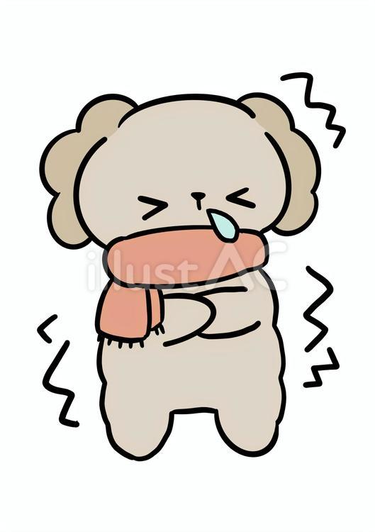 寒いアニマル 犬,キャラクター,マフラーのイラスト素材