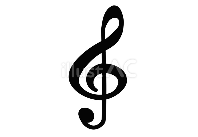 ト音記号　黒 ト音記号,音符,音楽のイラスト素材