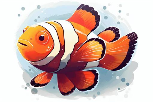 Illustration, fish, clown fish, tropical fish, 